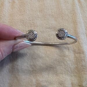 Pandora Silver Open Bangle with Sparkling Ends